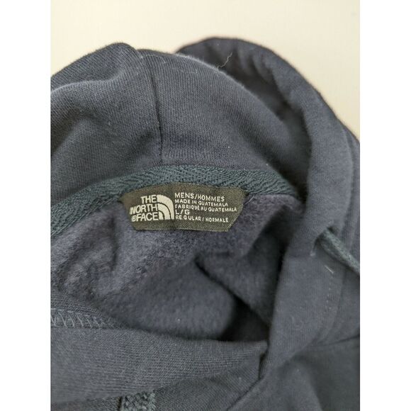 Men's North Face Navy Blue Spell Out Logo Hooded Sweatshirt, Large - Picture 5 of 5